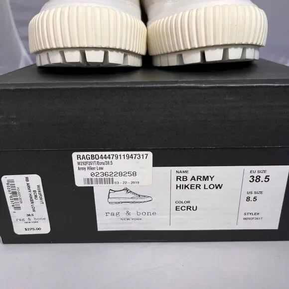RAG & BONE RB Army Hiker Low In Ecru Size: EU-38.5/US 8.5 (Runs a little small) - Picture 13 of 16